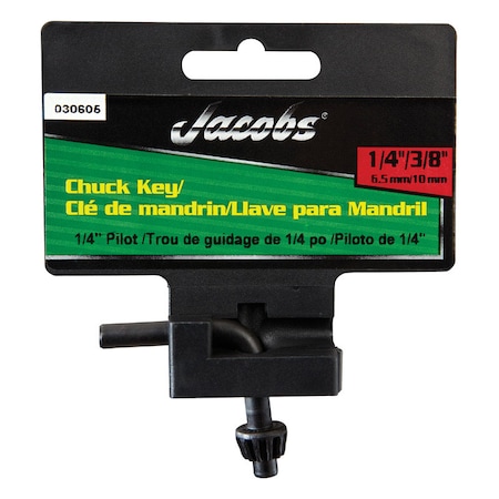 Jacobs Jacobs 1/4 to 3/8 in. X 1/4 in. KGA Chuck Key L-Handle Steel 1 pc 30605